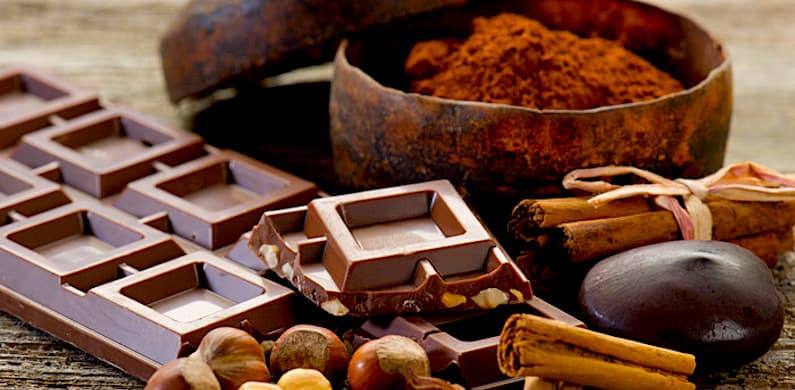barrette di cioccolato e cacao